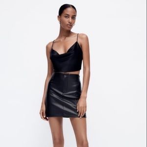 ZARA LEATHER SKIRT
